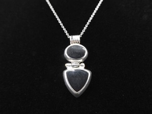 .925 Sterling Silver Black Onyx Pendant Necklace
