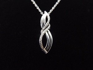 .925 Sterling Silver Diamond Accented Infinity Pendant Necklace