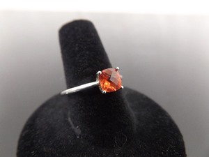 .925 Sterling Silver Red Rose Zirconia Ring Size 8