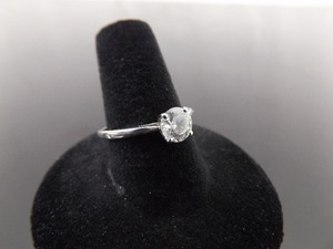 .925 Sterling Silver Zirconia Solitaire Ring Size 8