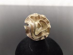 .925 Sterling Silver Carved Flower Cocktail Ring Size 4.75
