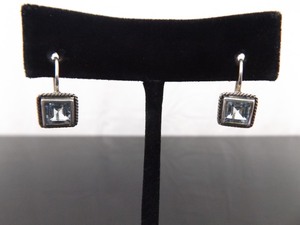 .925 Sterling Silver Topaz Hook Earrings