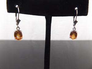 .925 Sterling Silver Oval Cut Alexandrite Hook Latch Earrings