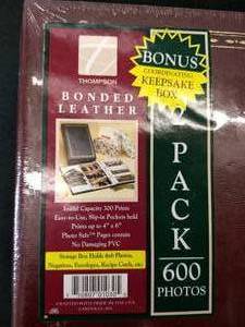 lot 60 image: Bonded Leather Photo Post Card Album Pack 600 Photos  ((Sealed - Brand New))