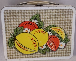 lot 20 image: Vintage Metal Lunch Box with Lemons and Watermelons