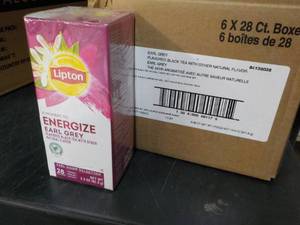lot 29 image: 6 Boxes Lipton Energize Earl Grey B...