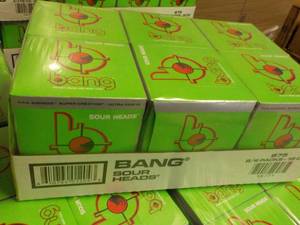 lot 100 image: 24 Pack Bang Sour Heads...