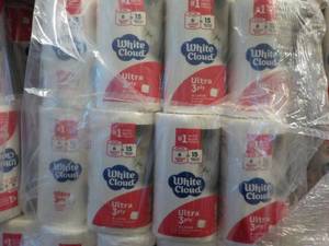 lot 144 image: 48 Rolls White Cloud 3 ply Toilet P...