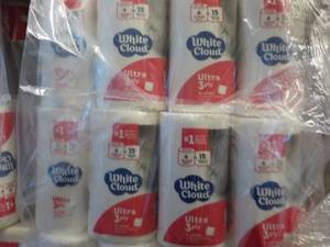 lot 145 image: 48 Rolls White Cloud 3 ply Toilet P...