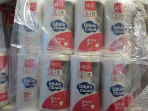 lot 147 image: 48 Rolls White Cloud 3 ply Toilet P...
