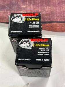 lot 20 image: 40 Rounds 7.62 x 39mm Ammo Ammunition