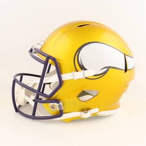 Cris Carter Signed Vikings Full-Size Flash Alternate Speed Helmet Schwartz Authentication