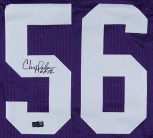 Chris Doleman Signed Jersey Inscribed HOF 12 Purple Minnesota Vikings Pro Style Jersey Radtke Authentication