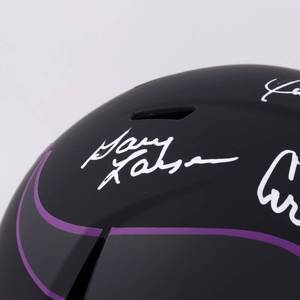 Vikings Purple People Eaters Full-Size Eclipse Alternate Speed Helmet Signed by (4) with Carl Eller, Jim Marshall, Alan Page & Gary Larsen Authentication Beckett