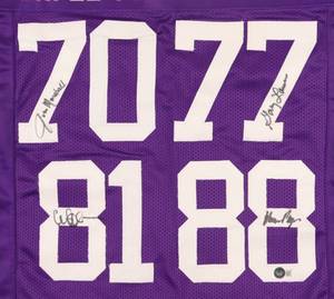 Purple People Eaters Jersey Signed by (4) with Alan Page, Carl Eller, Jim Marshall, & Gary Larsen Beckett Authentication