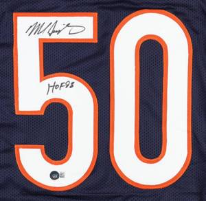 Mike Singletary Signed and Inscribed HOF 98 Blue Chicago Bears Pro Style Jersey Beckett Authenticated