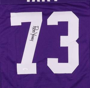 Ron Yary Signed Purple Minnesota Vikings Pro Style Jersey JSA Authenticated