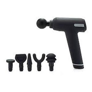 lot 74 image: LiveFit MD by Dr. Dubrow Handheld Percussive Massage Device w Case & Set of 6 Attachments, Blue