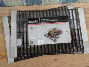 lot 2 image: Char-Broil Pro-Sear 21 Adjustable Porcelain Grid, 2 pack