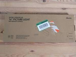 lot 13 image: Westek Satin Black 16 in. LED Swivel Picture Light with Remote Control
