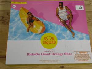 lot 40 image: Sun Squad, Inflatable Ride-On Giant Orange Slice, 4ft 8in