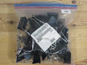 lot 96 image: ACCO Binder Clips, Large, Black, 24 count - Reusable