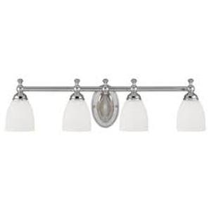 4 Light 30 Wide Bathroom Vanity Light with Glass Shades  624- CHROME