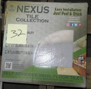 lot 32 image: Nexus Classic White 12 in. x 12 in. Peel and Stick Stone Vinyl Tile (20 sq. ft.)