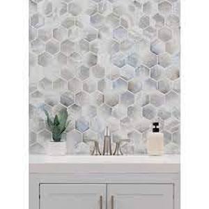 lot 41 image: MSI Akoya Pearl Hexagon 10.95 in. x 12.6 in. Mixed Glass Floor and Wall Tile (11.52 sq. ft.)