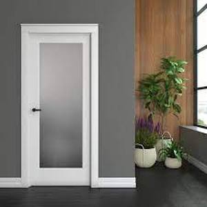 lot 50 image: eightdoors 30 in. x 80 in. x 1-38 in. 1-Lite Solid Core Frosted Glass White Finished Wood French Interior Door Slab