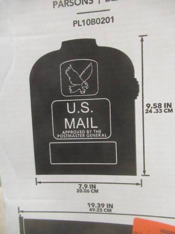 Gibraltar Mailboxes Parsons Black, Medium, Plastic, Post Mount Mailbox