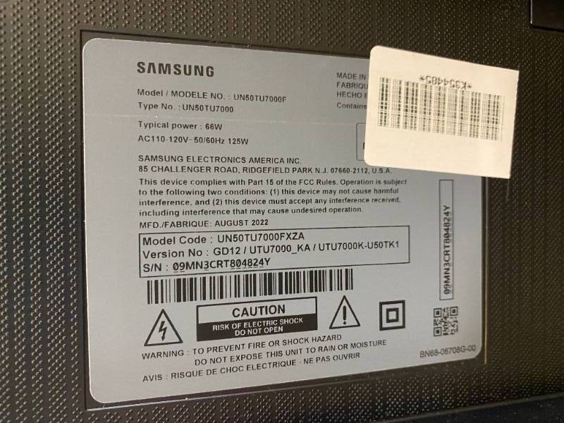 UN50TU7000F Samsung - 50 Class 7 Series LED 4K UHD Smart Tizen TV