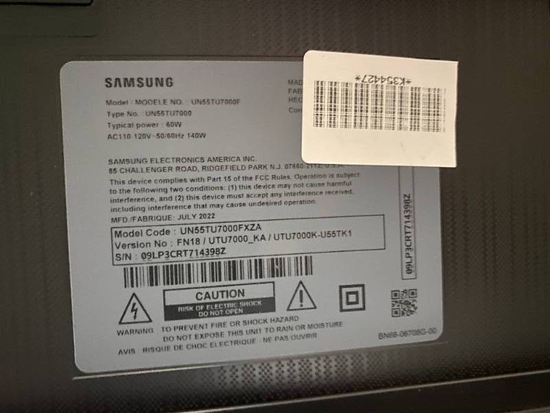 UN55TU7000F Samsung - 55 Class 7 Series LED 4K UHD Smart Tizen TV