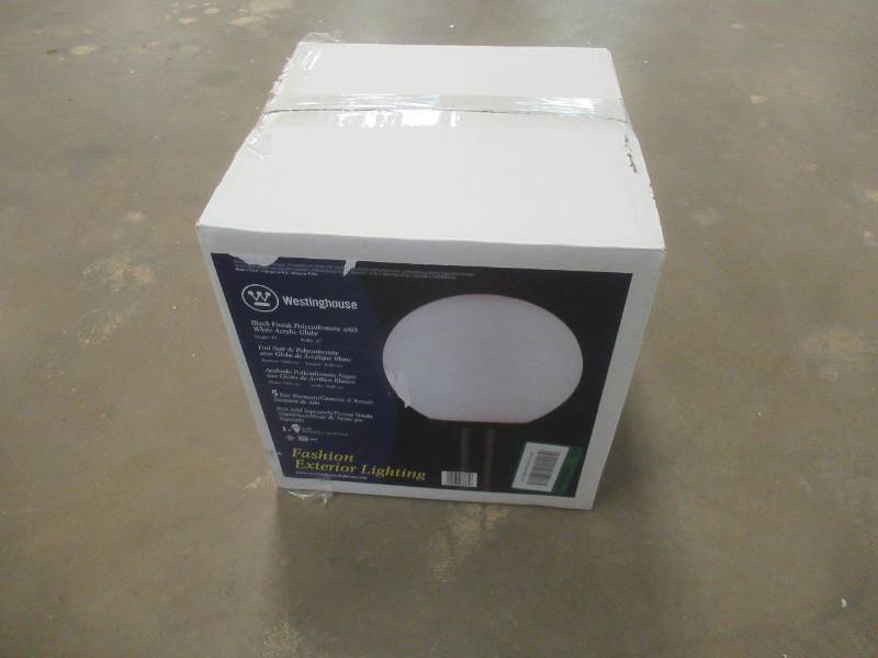 Westinghouse 1-Light Black Polycarbonate Post-Top Exterior Lantern with White Acrylic Globe (GLOBE ONLY, OPEN BOX)