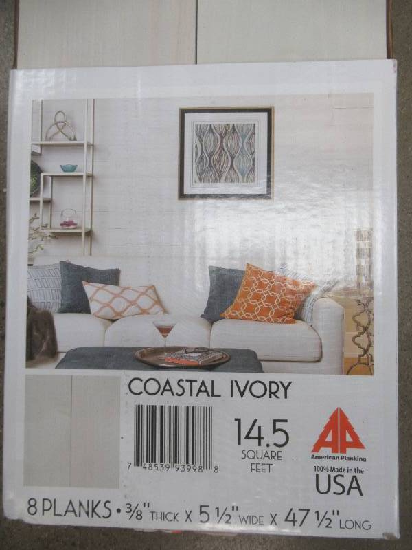 American Pacific 38 in. x 5-12 in. x 4 ft. Coastal Ivory Planking (8-Piece per Box) - 1 BOX
