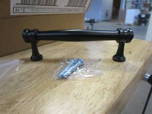 (12 Pack) Charmaine 3-34 in. (96 mm) Matte Black Drawer Pull