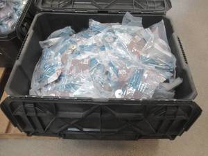 Bin of Fiberon Elements Railing Black Aluminum Post Mount Hardware Pack WoodConcrete (NEW)  SOLD AS IS
