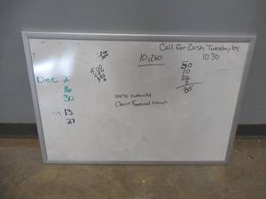 Dry-Erase White Board, 24 x 36, Use in Retail Office - SOLD AS IS