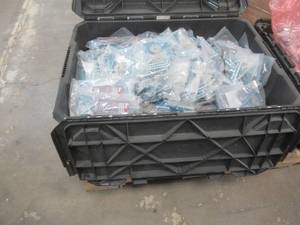 Bin of Fiberon Elements Railing Black Aluminum Post Mount Hardware Pack WoodConcrete (NEW)  SOLD AS IS