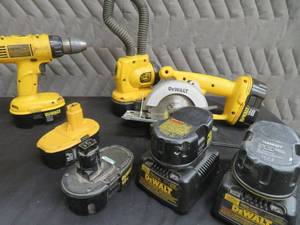 18 VOLT DeWALT TOOLS AND XTRA BATTERIES