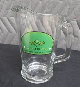 NEW BOX OF 6 HEAVY GLASS BEER PITCHERS