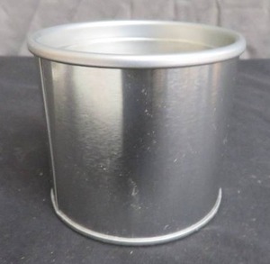 NEW BOX OF SMALL, SILVER TIN CANS WITH LIDS.