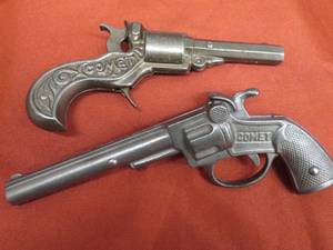 2 COMET CAST IRON TOY CAP GUNS