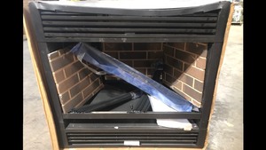 Pleasant Hearth Universal Circulating Zero Clearance 32 in. Ventless Dual Fuel Fireplace Insert, Customer return, Review all pictures