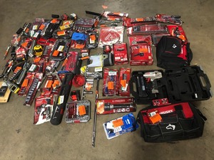 Mix Lot of Husky Tools, Small Hardware, Bags, Customer returns, Review all pictures