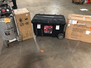 Mix Lot of Husky Tools, Storage Bins, Compressor, Customer returns, Review all pictures