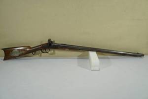 lot 54 image: Belgian Black Powder Real Twist Damascus Barrel Combination Gun
