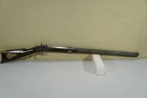 lot 56 image: Joseph Golcher Percussion Lock Black Powder Rifle - H StevensEA Perkins Barrel