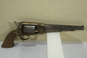lot 57 image: Richland Arms Brass Frame Octagon Barrel .44 Cal Black Powder Percussion Cap Revolver