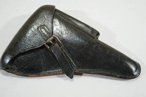 lot 67 image: Leather Luger Pistol Holster with Magazine Compartment